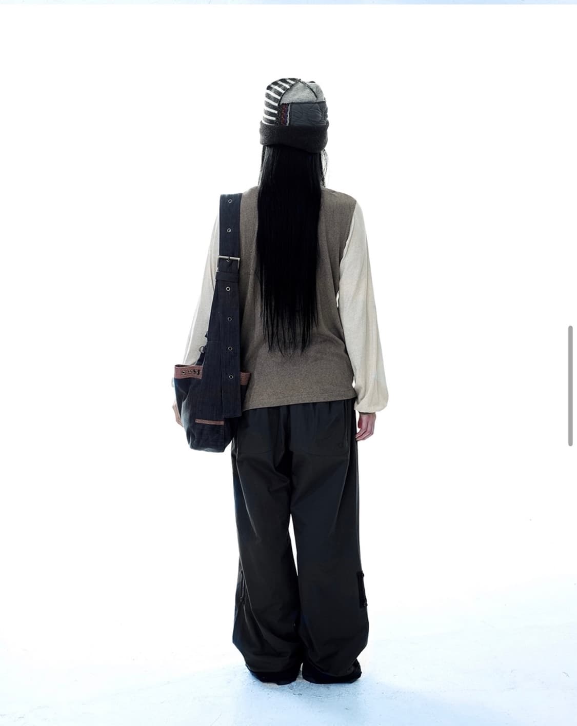 코이세이오 레이스 코튼 팬츠 네이비 상품이미지3