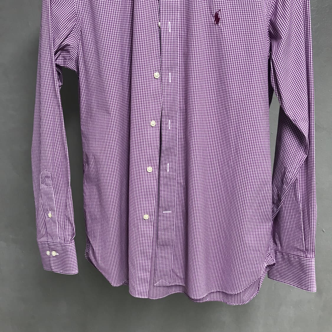 폴로 랄프로렌 깅엄 체크 셔츠 퍼플 39 상품이미지3