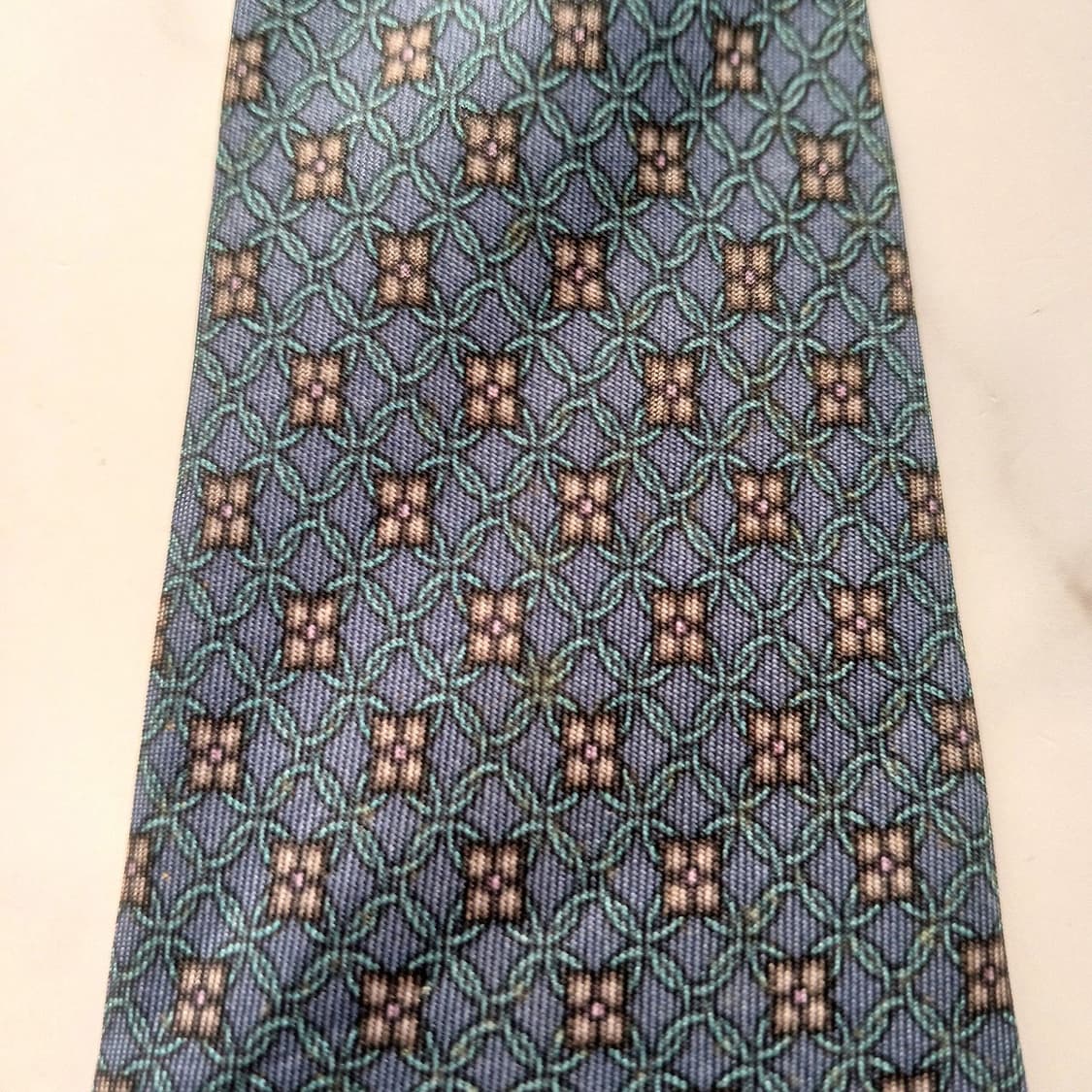 피에르 발망 실크 블루 자카드 넥타이 9.2cm B등급 A18660 상품이미지8