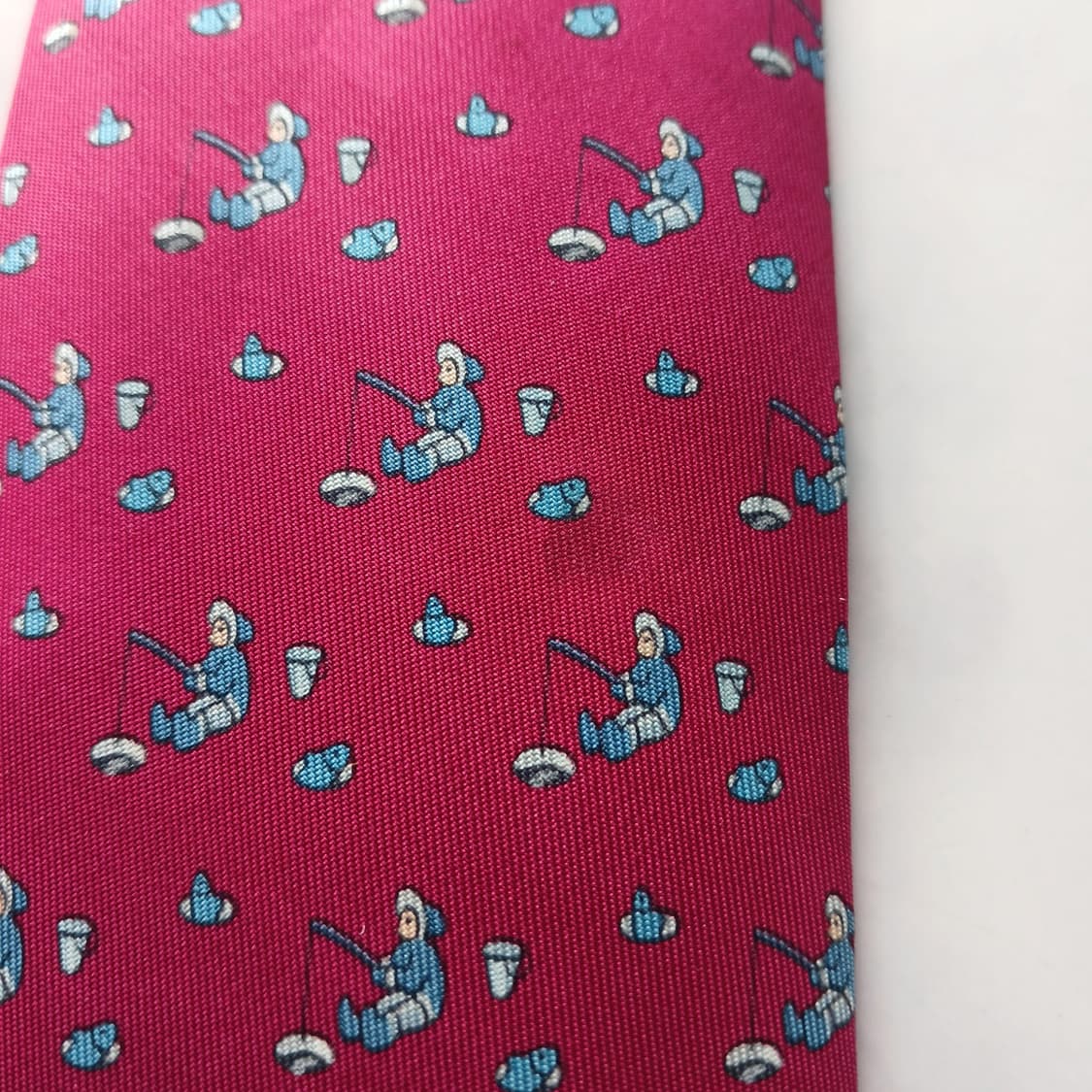 에르메스 실크 핫핑크 에스키모패턴 넥타이 9.2cm A-등급 A18754 상품이미지6