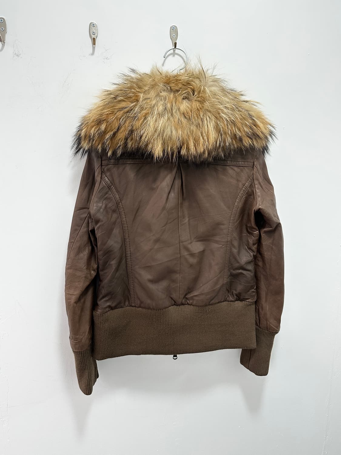 Raccoon fur high neck sheepskin leather  상품이미지4