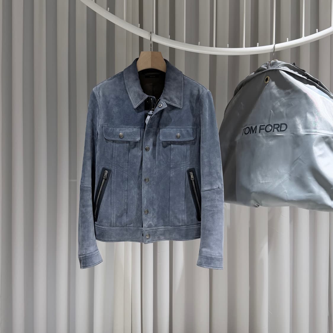 (A+/50) / 톰포드 스웨이드 오션 블루 자켓 블루종 상품이미지1