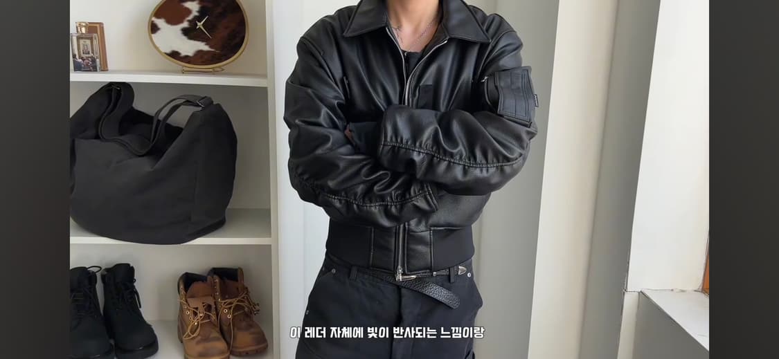 포그서비스x더써든랩 레더 봄버 논워싱 XL 상품이미지3