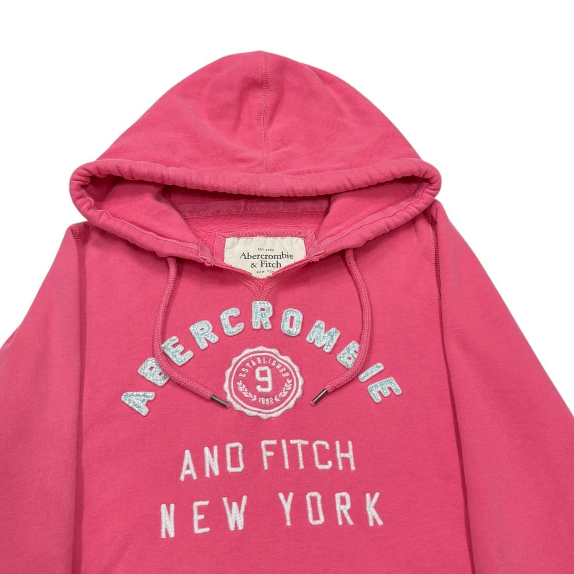 아베크롬비 빈티지 Y2K 스팽글 로고 기모 핑크 후드티 L 상품이미지2
