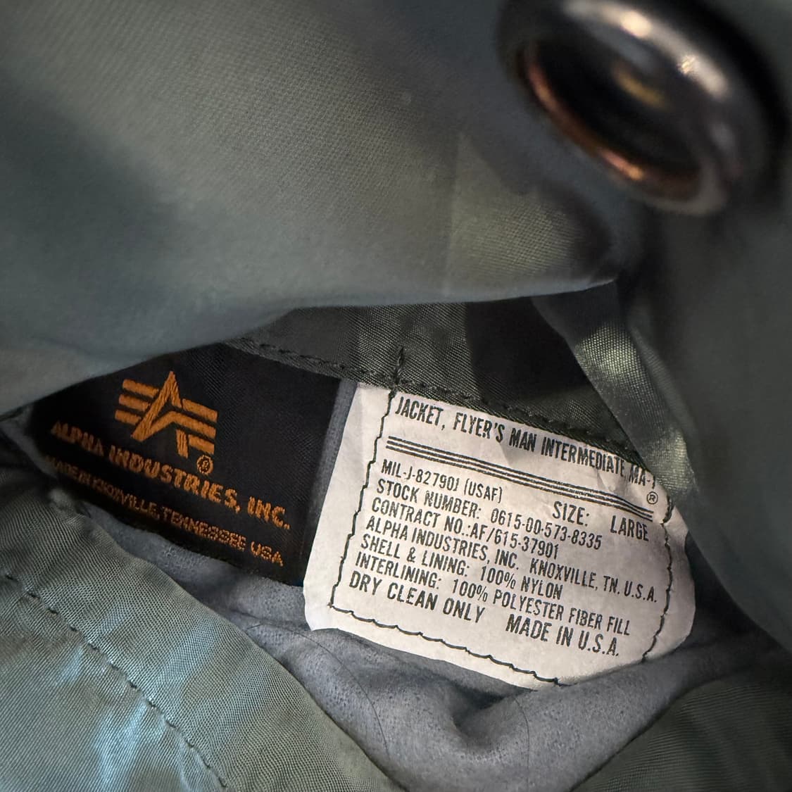 80~90s 알파인더스트리 MA-1 USAF 밀스펙 자켓 상품이미지5
