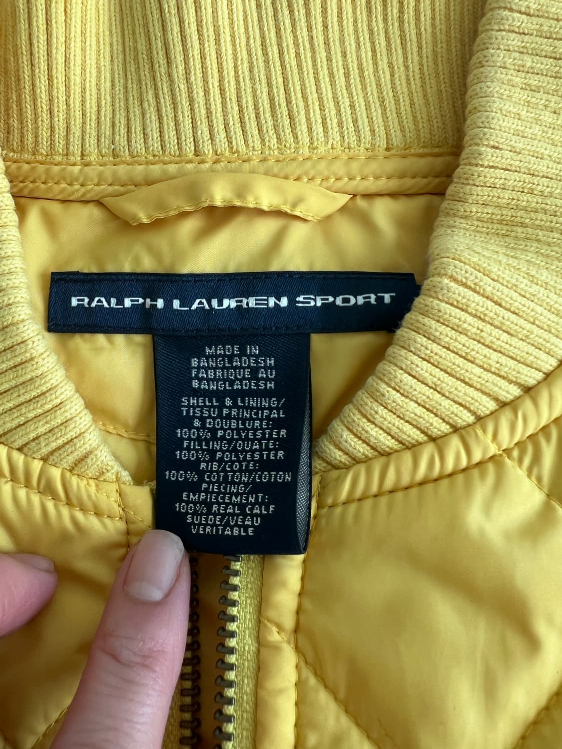 랄프로렌 스포츠 옐로우 퀼팅 밤버 자켓 상품이미지3