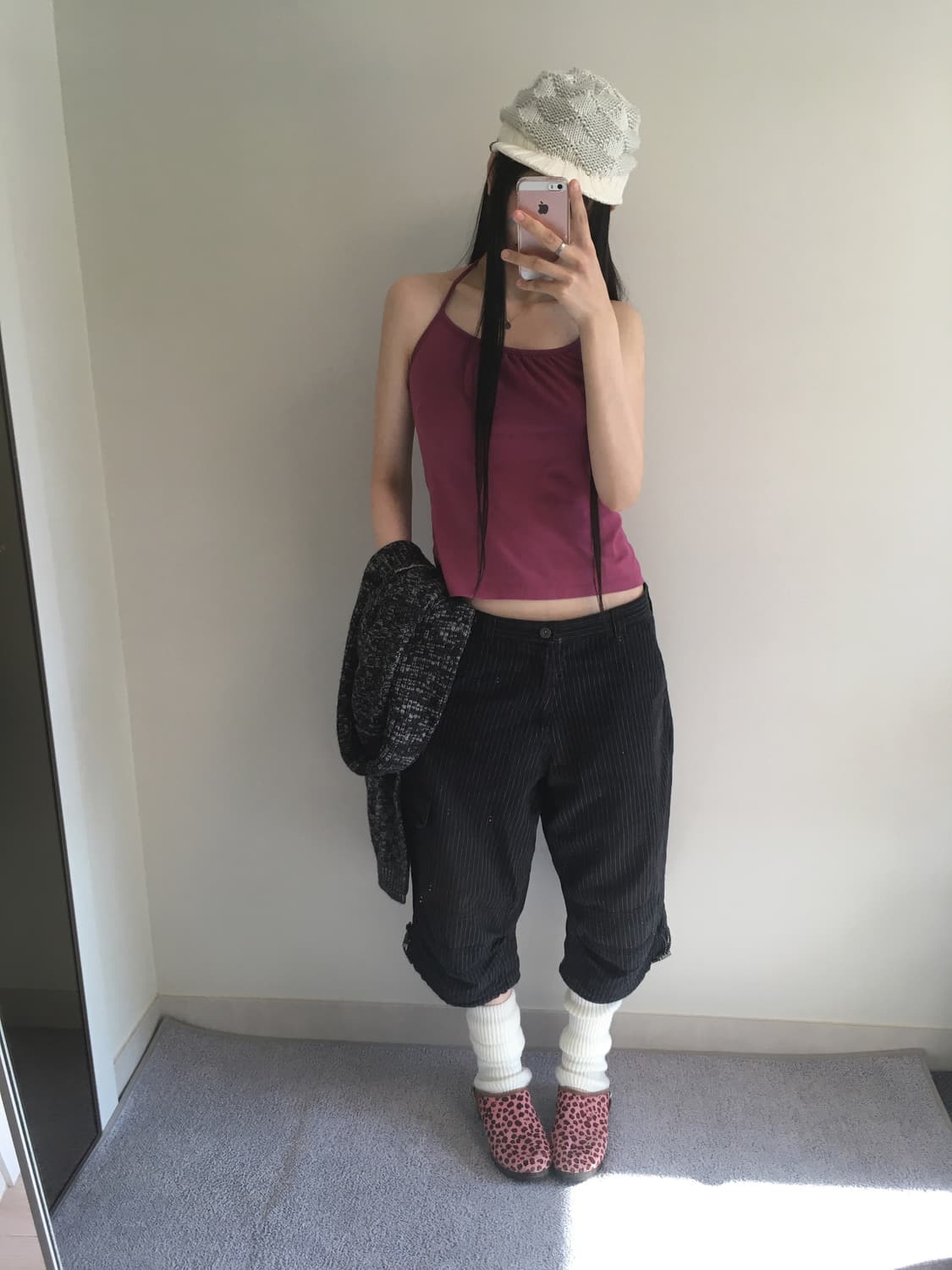 vintage pinstripe cargo pants black 상품이미지5