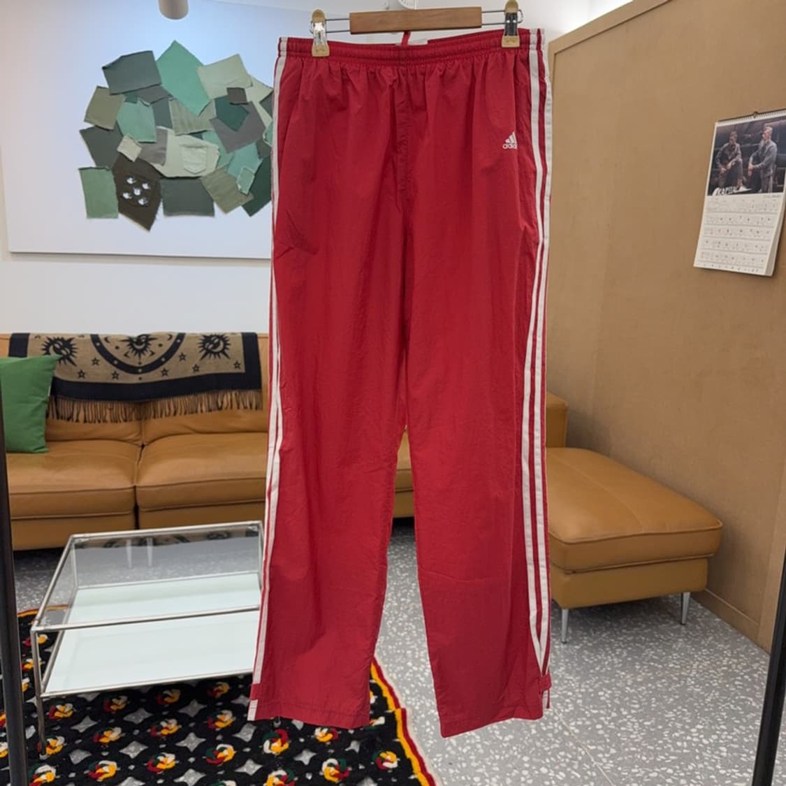 아디다스 올드스쿨 Y2K 다크레드 바람막이 트랙팬츠 XL C08389 상품이미지3