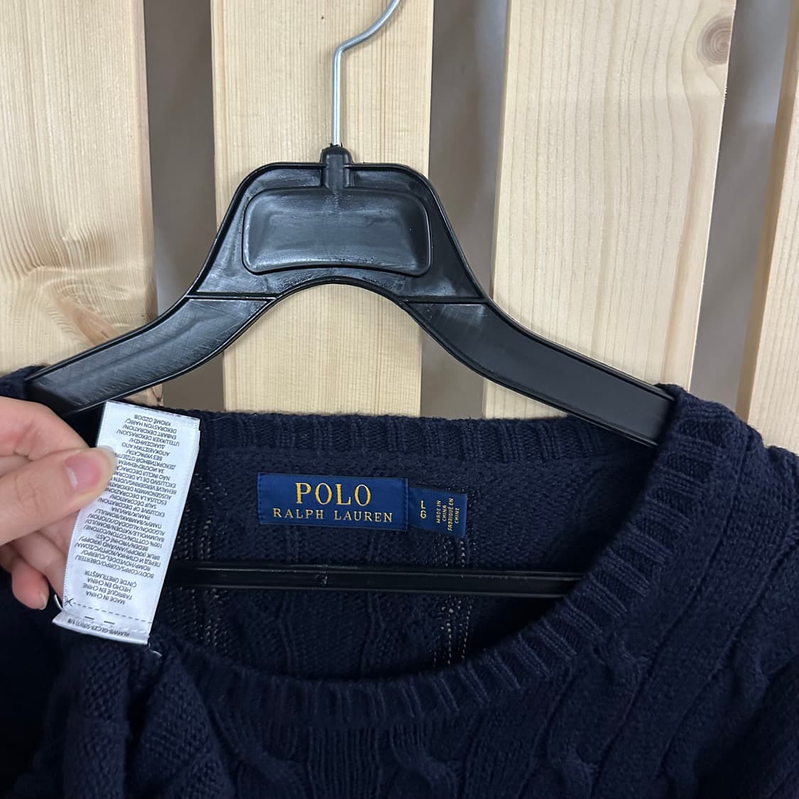 (L) 폴로 랄프로렌 네이비 케이블 니트 상품이미지5