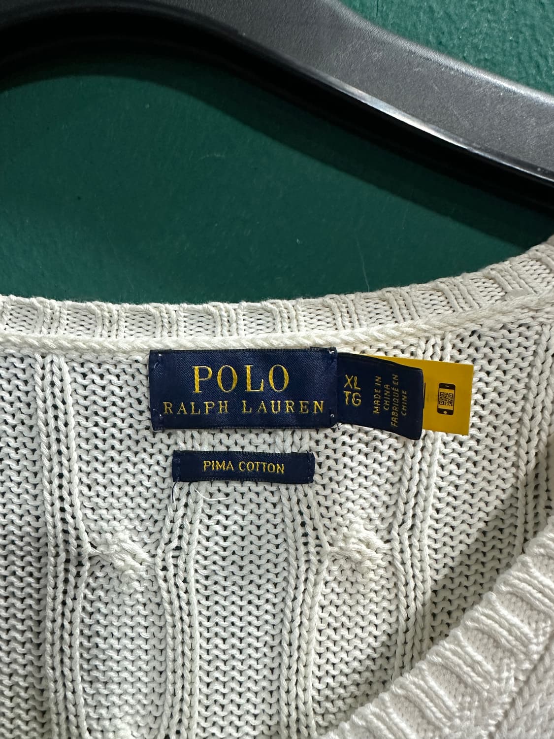 폴로 브이넥 꽈베기니트 화이트XL 상품이미지4