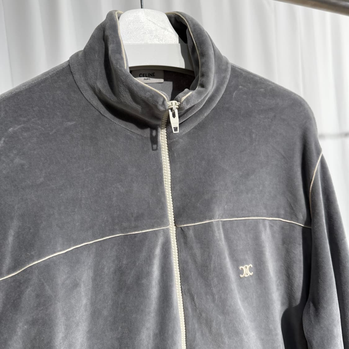 (XL) 셀린느 트리오페 벨루어 트랙 벨벳 집업  상품이미지2