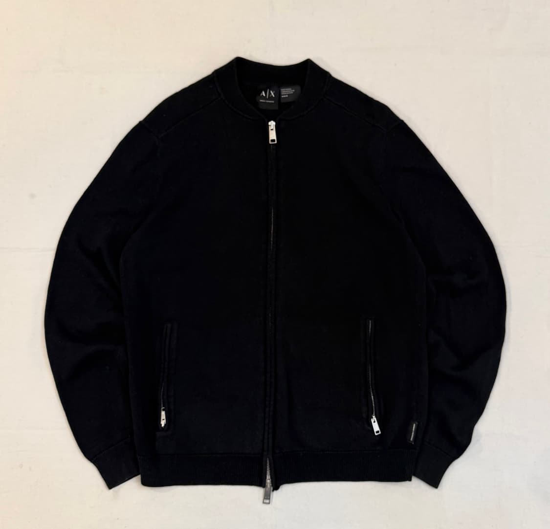 아르마니 익스체인지 투웨이 블루종 니트집업 블랙 상품이미지1