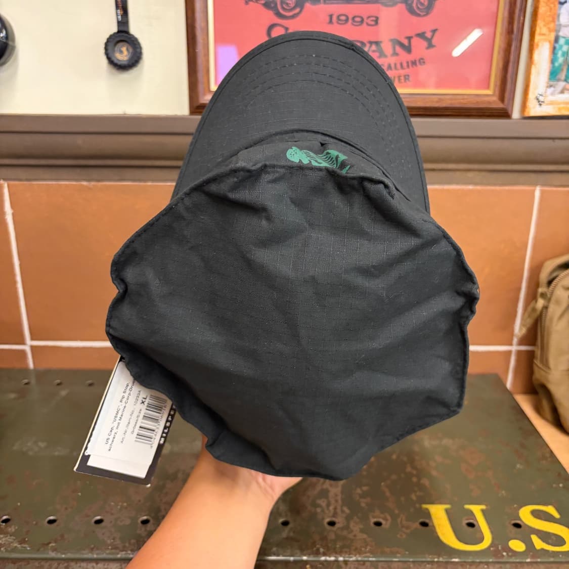 USMC 스타일 립스탑 팔각모 블랙 M / L / XL 상품이미지4