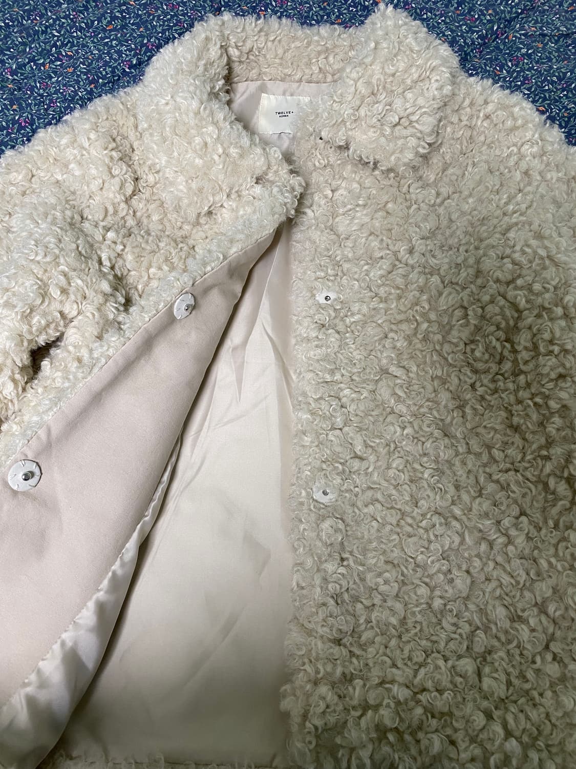 뽀글이 퍼 자켓 아이보리 베이지 상품이미지5