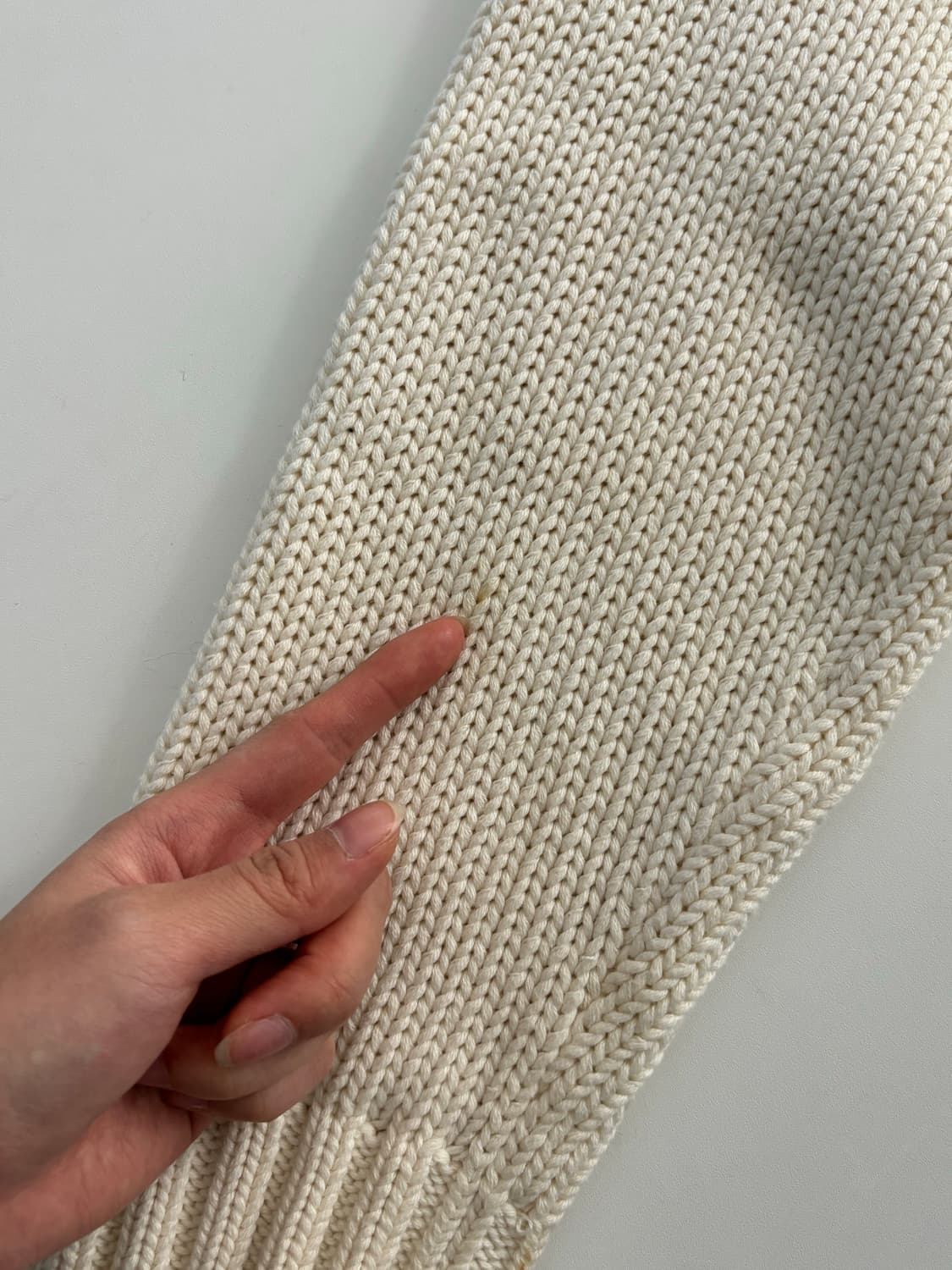 폴로 진스 아치로고 아이보리 오버사이즈 니트 상품이미지9