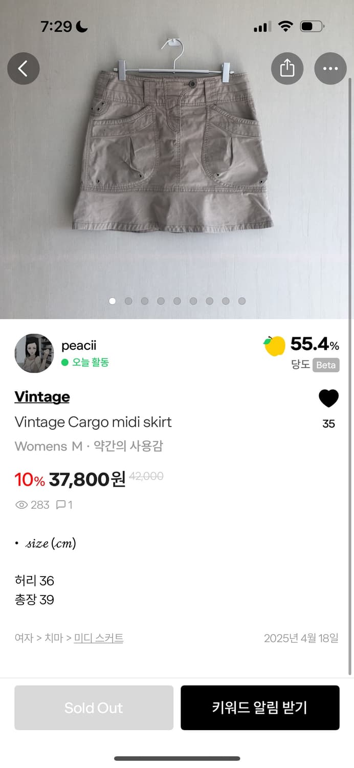 Vintage Cargo midi skirt 상품이미지10