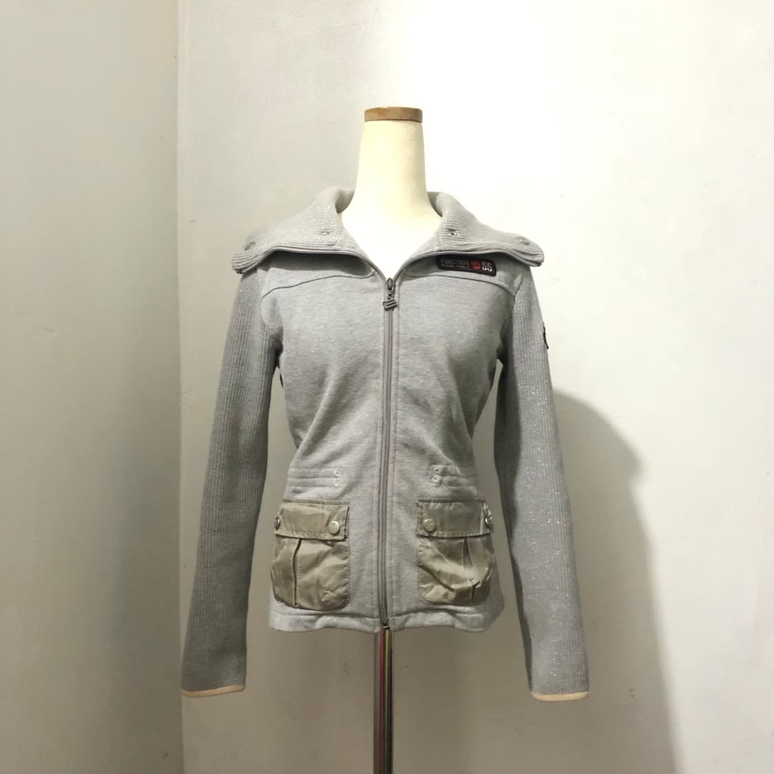 빈티지 EXR 하이넥 니트 그레이 집업 상품이미지4