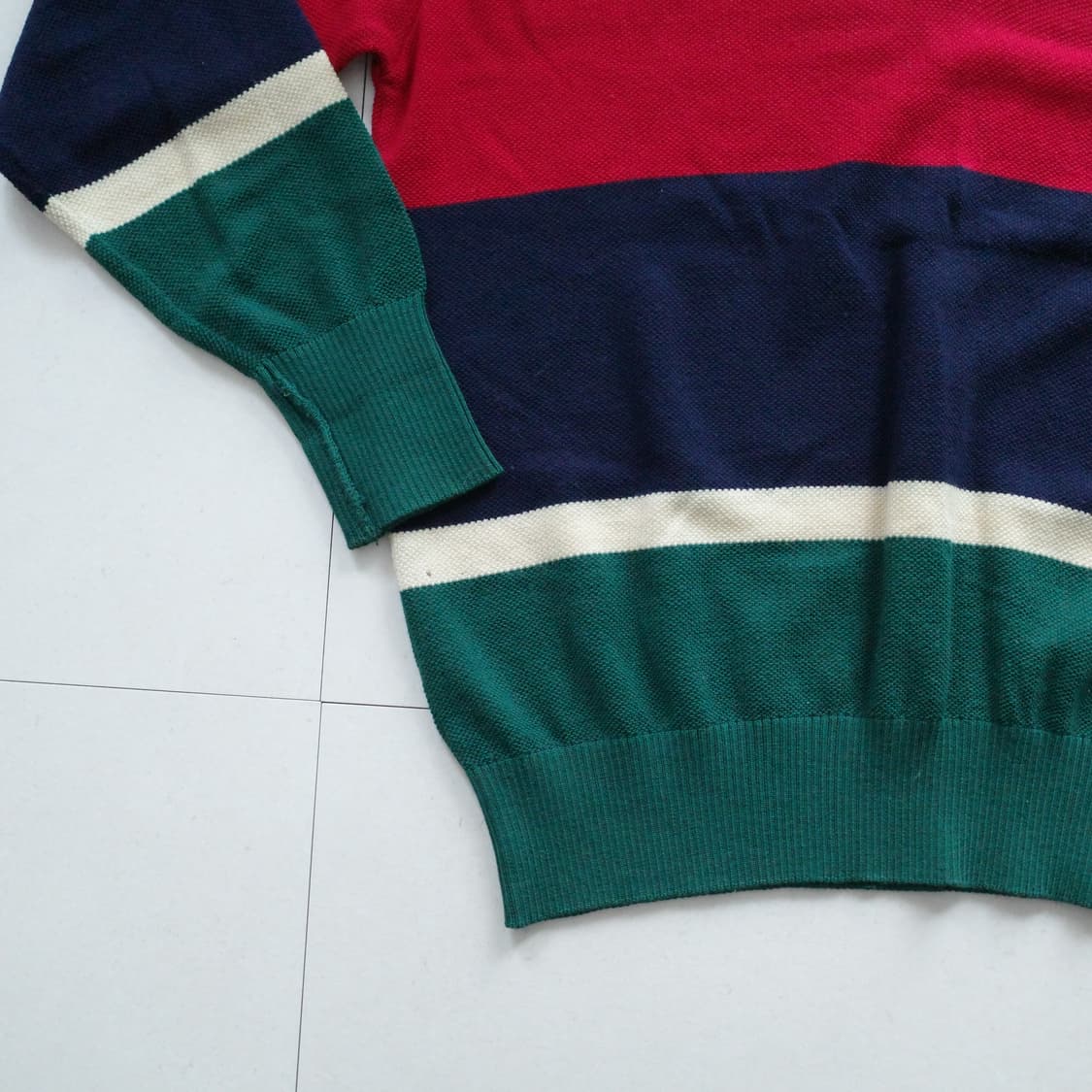 80s [영국산] 폴로 랄프로렌 울 니트 XL 브이넥 빅스트라이프 상품이미지5