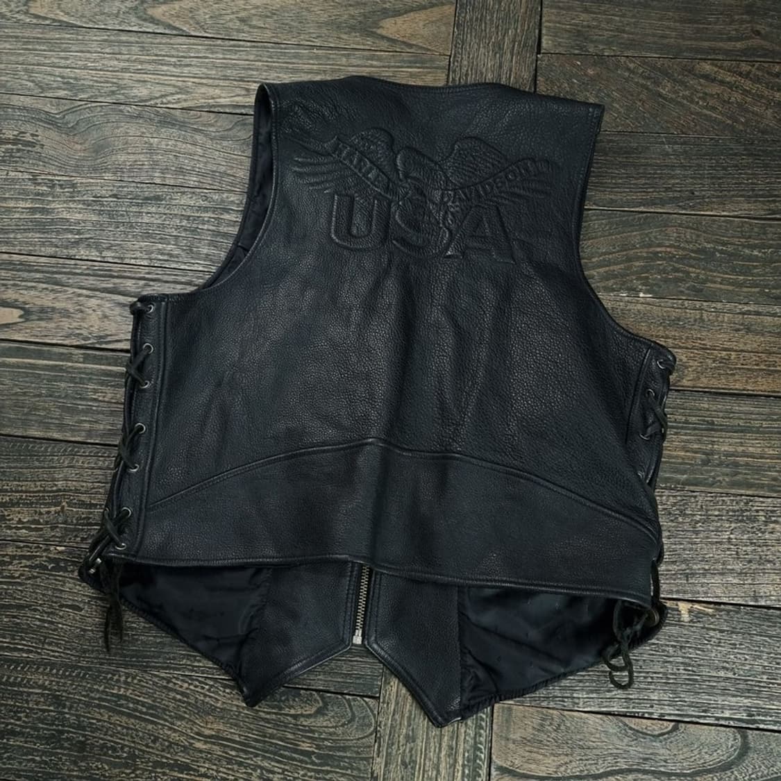 [아메리칸빈티지] 리얼 카우 레더 소가죽 바이커 베스트 M18778 상품이미지1