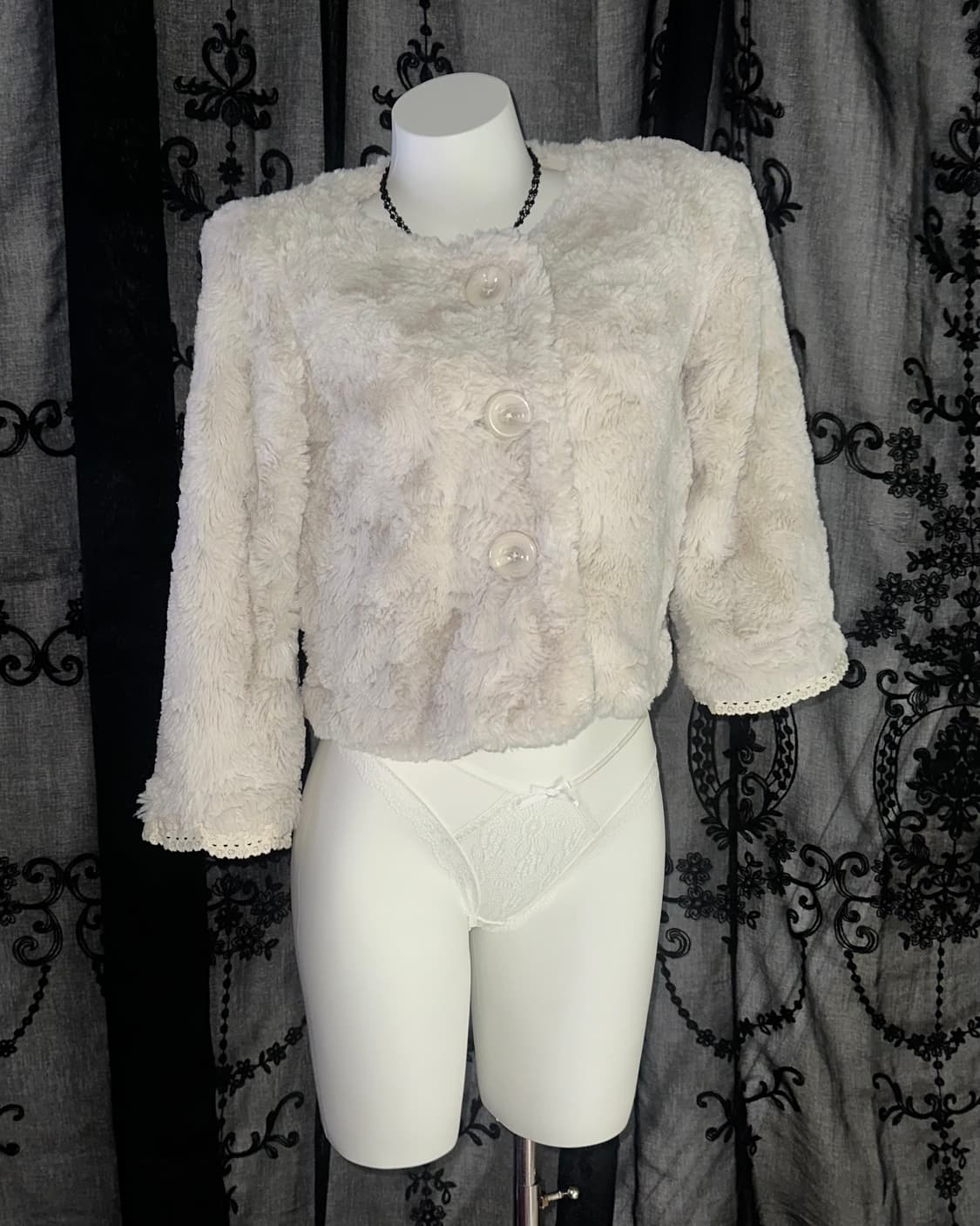Cream lovely eco fur jacket 상품이미지1