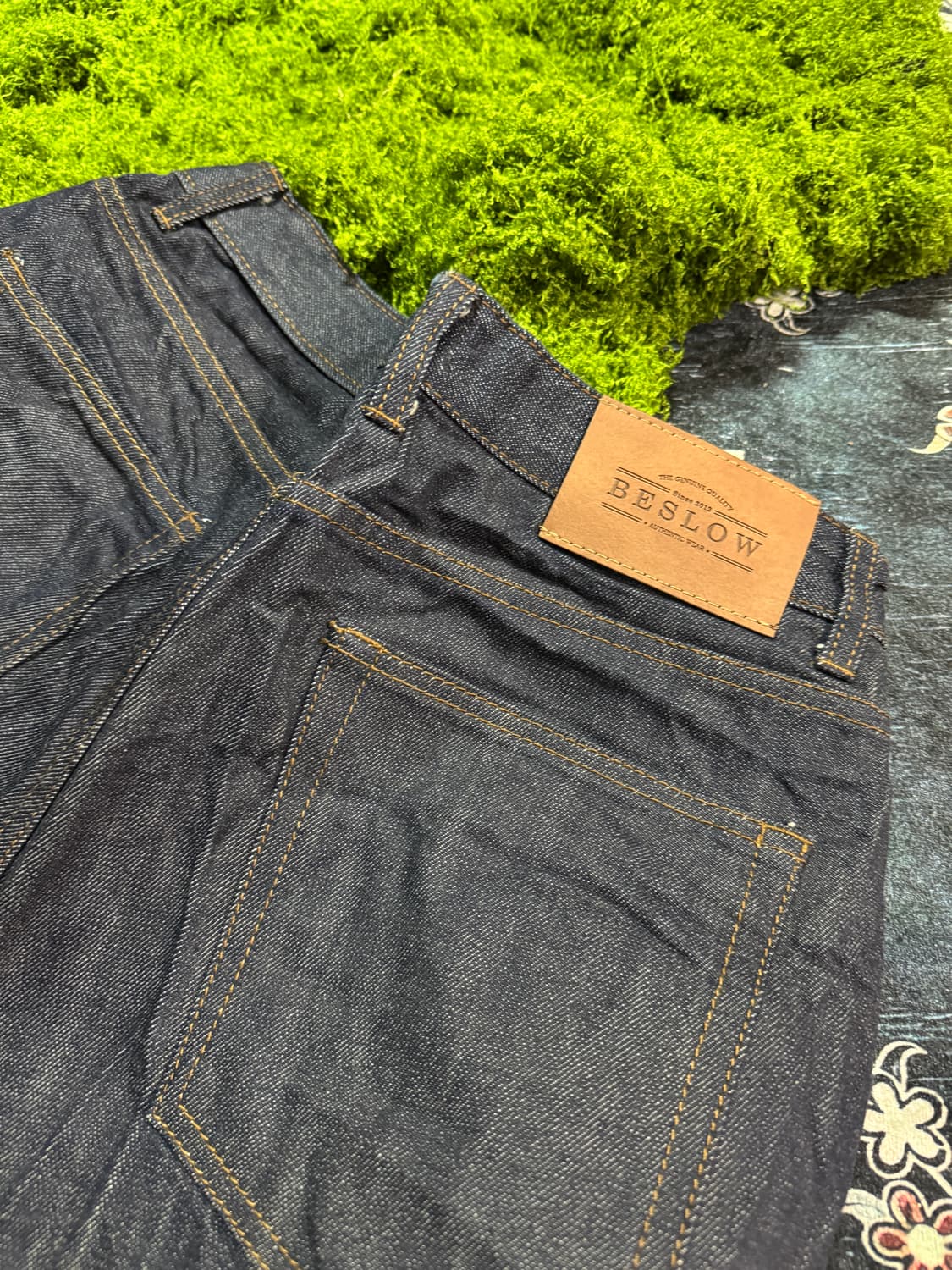 비슬로우 와이드 셀비지 데님 인디고 상품이미지4