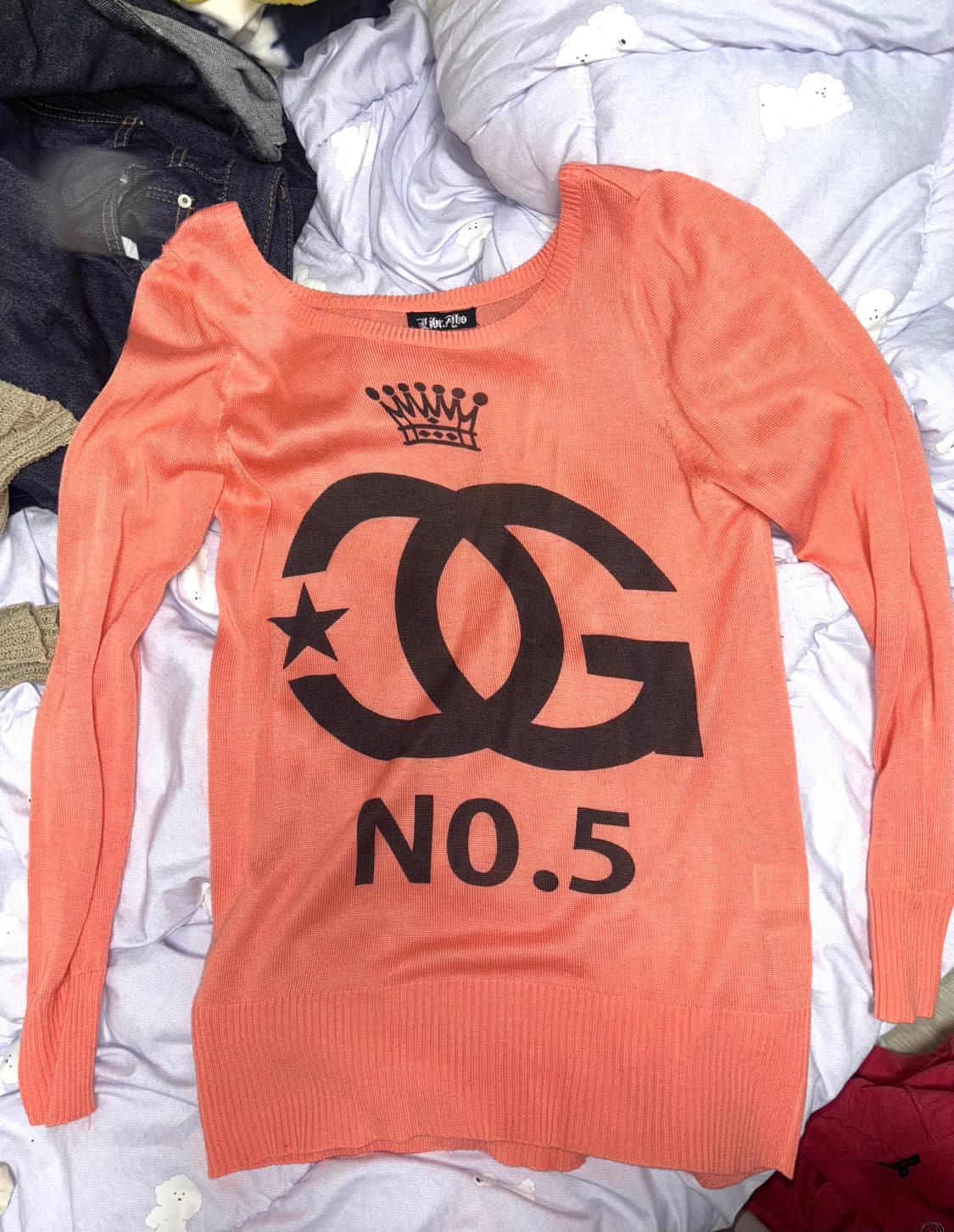 갸루 코랄 니트 쭉티 상품이미지1