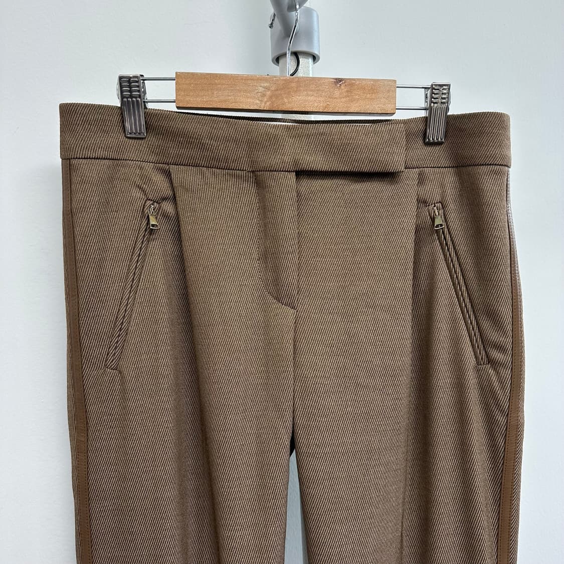 막스마라 사이드 가죽 버진울 슬랙스 팬츠 상품이미지2