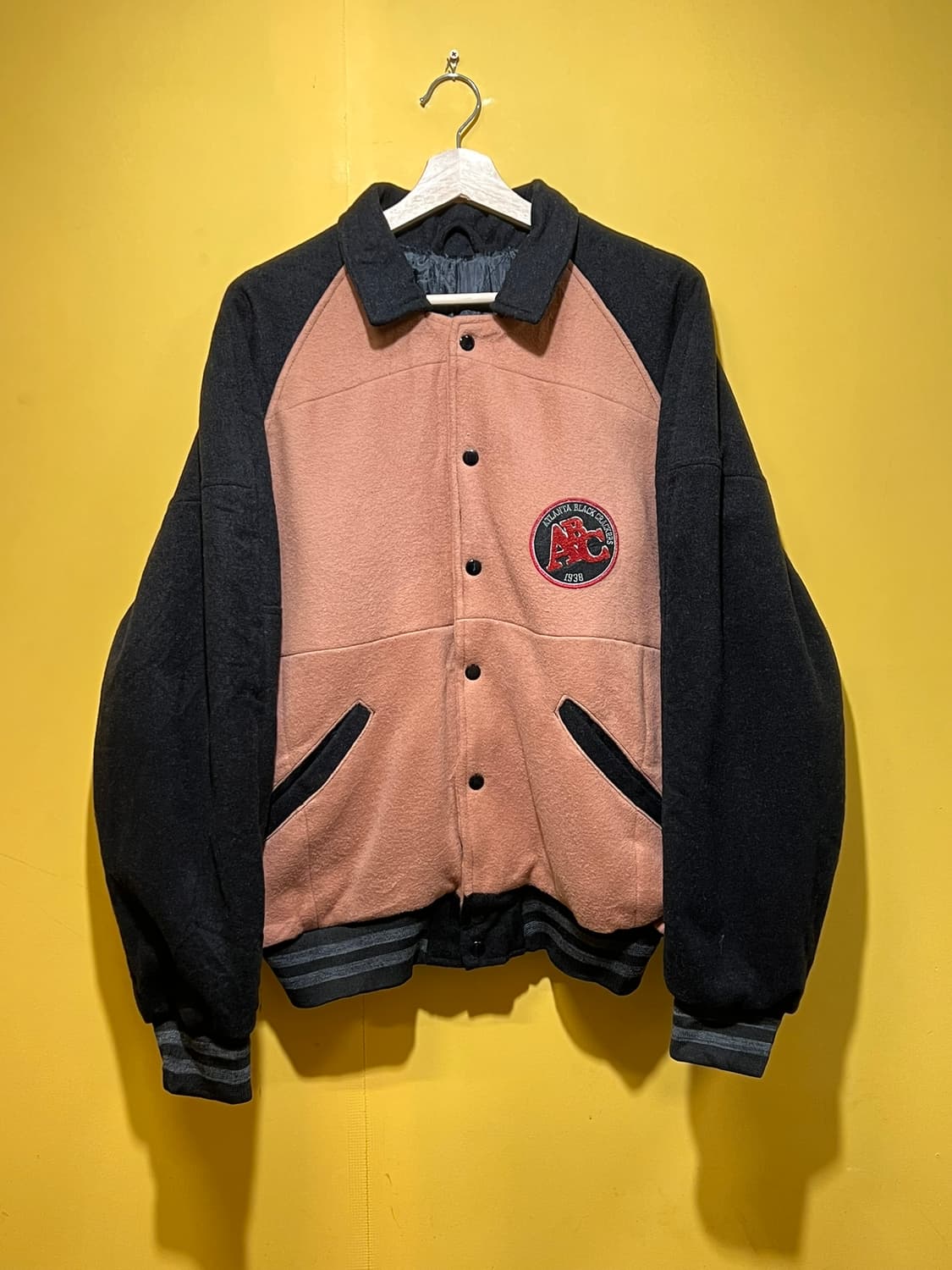 [M/95-100] 애틀랜타 블랙 크래커스 바시티 자켓 울 레터맨 자켓 상품이미지1