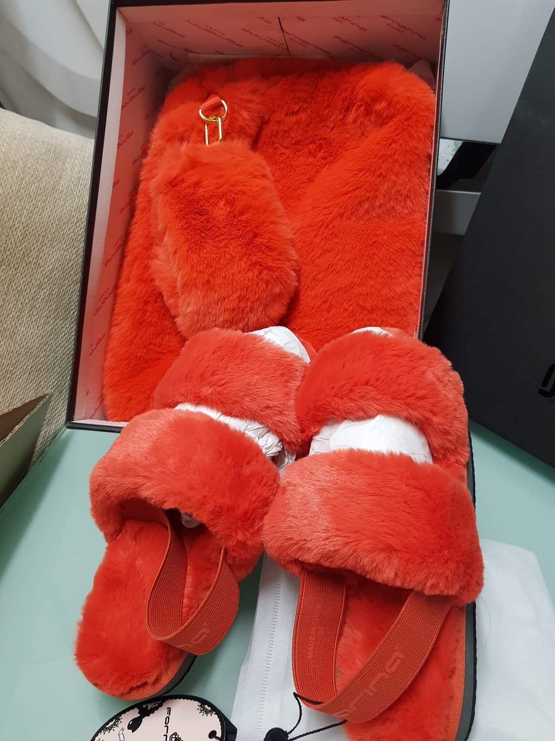 포나리나 퍼샌들&가방셋트(새상품) 상품이미지1