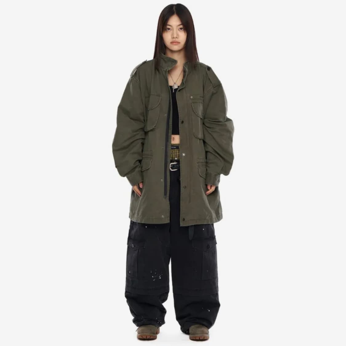 아캄 워시드 필드 자켓 카키 상품이미지3