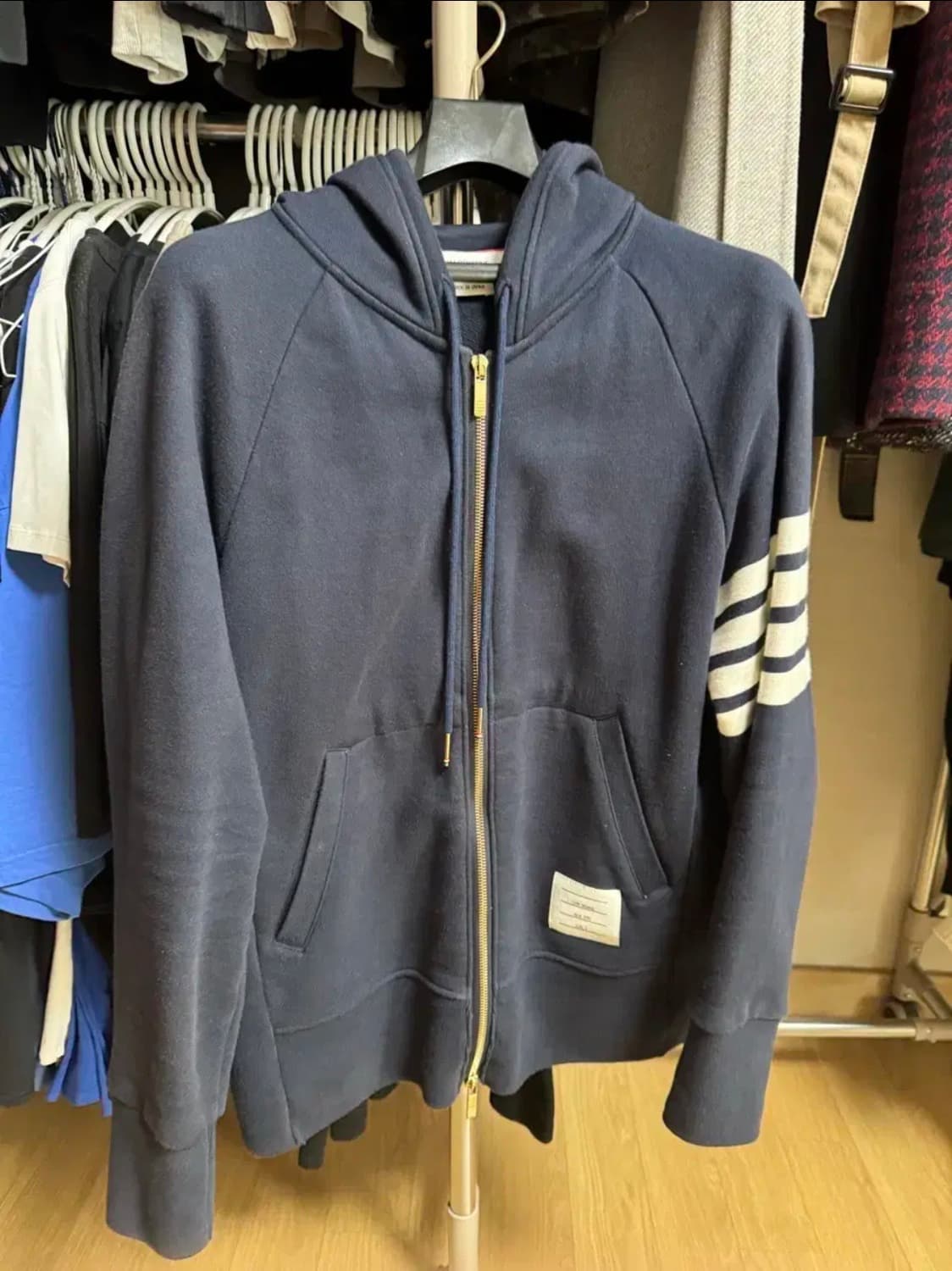 톰브리운 후드집업 네이비 3사이즈 상품이미지1