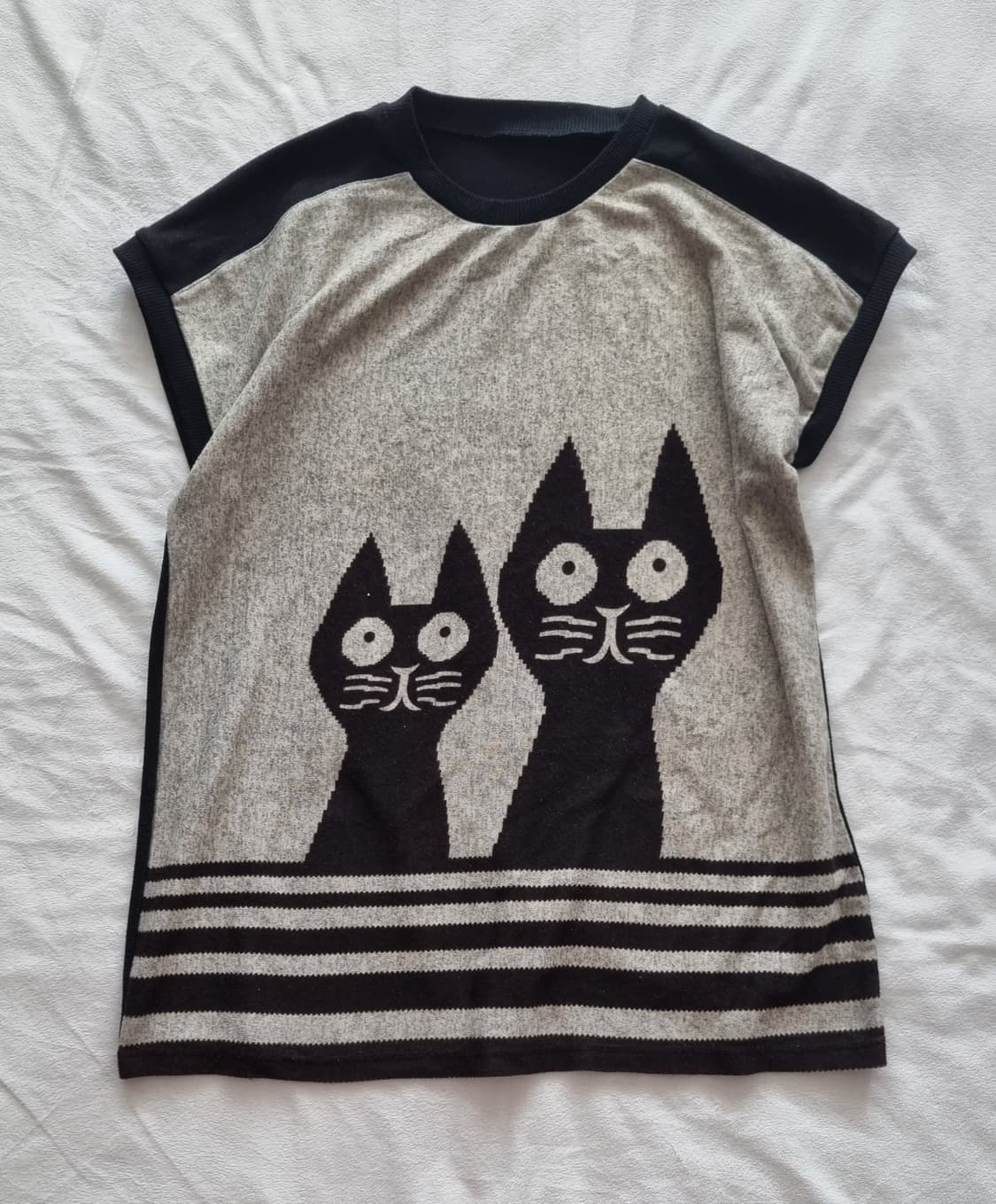 빈티지 모리걸 하구미 고양이 탑 상품이미지1