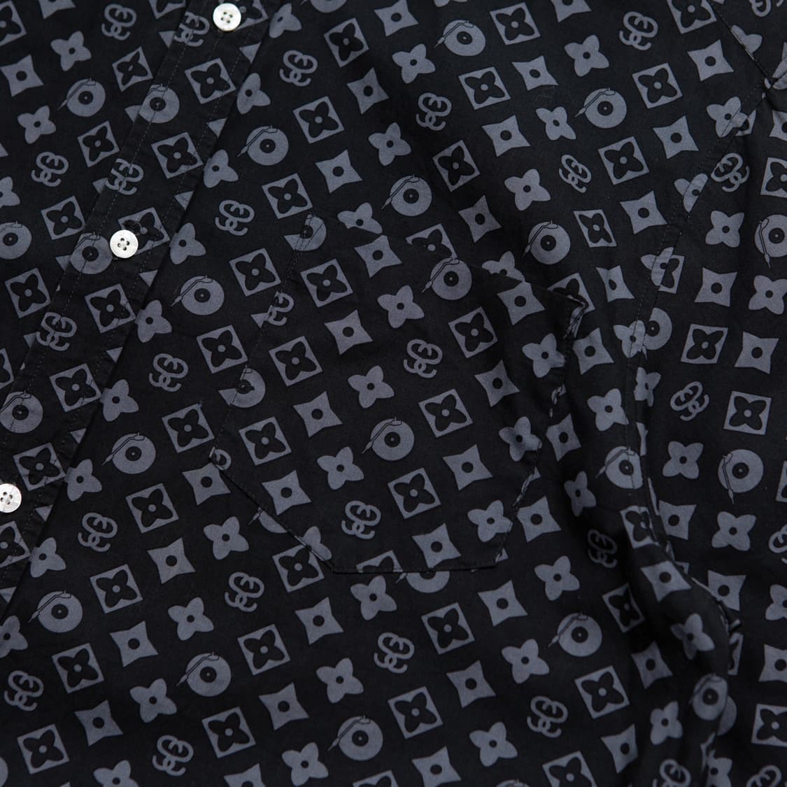 90s 스투시 모노그램 루이비통 패러디 셔츠 블랙 상품이미지2