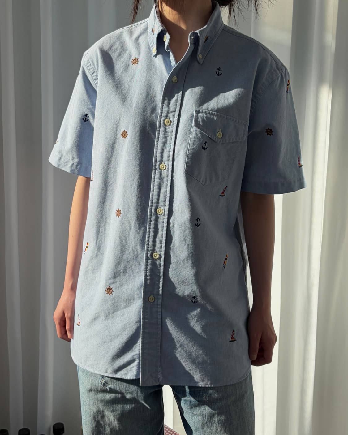 [S]폴로 랄프로렌 자수 옥스포드 반팔 셔츠 상품이미지1