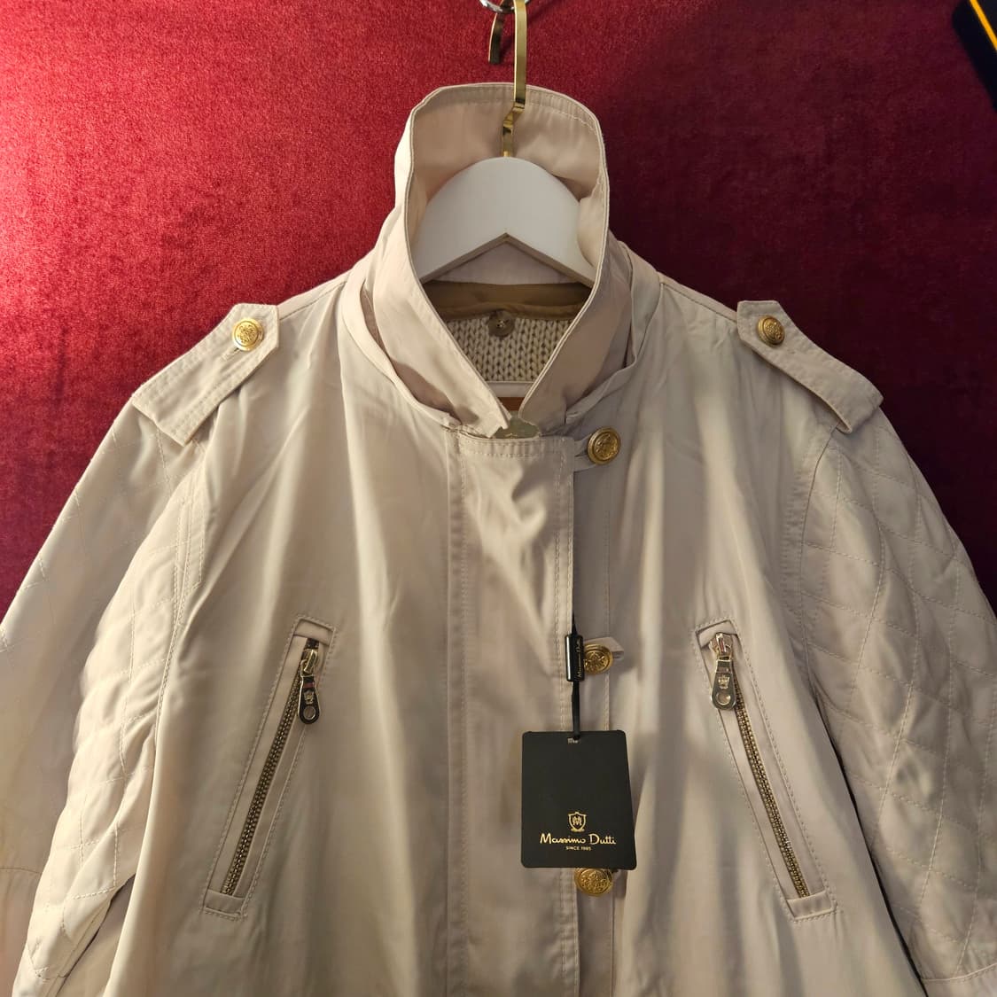 마시모두띠 금장 버튼 크림 코팅자켓 새상품 L사이즈 상품이미지2