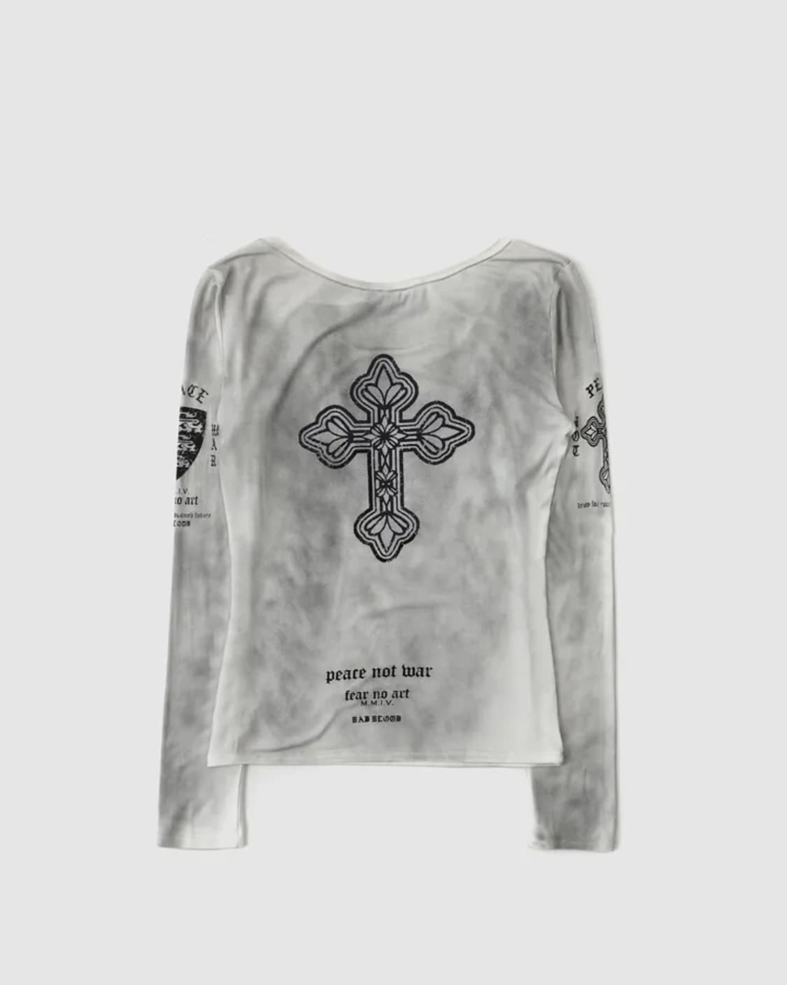 배드블러드 PEACE NOT WAR 루즈핏 티 롱슬리브 상품이미지2