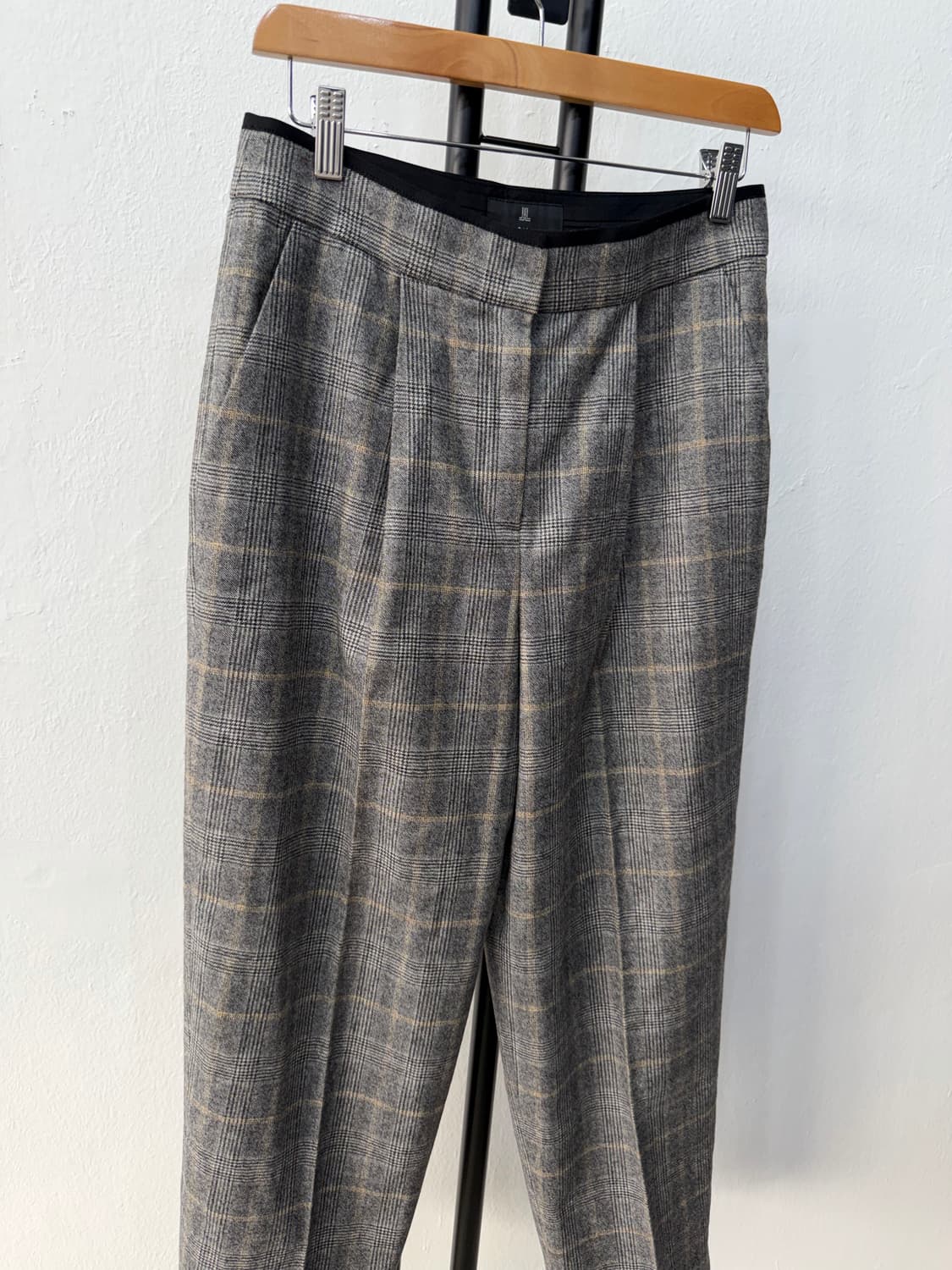 정품) 랑방 한섬 체크 패턴 슬랙스 바지 67(28) 상품이미지2