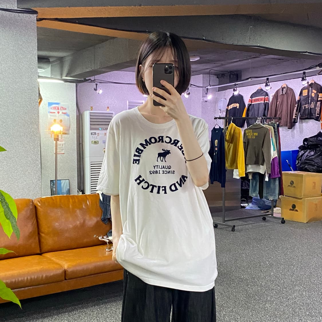 아베크롬비 앤 피치 라운드로고 1892 반팔티B5196 상품이미지1