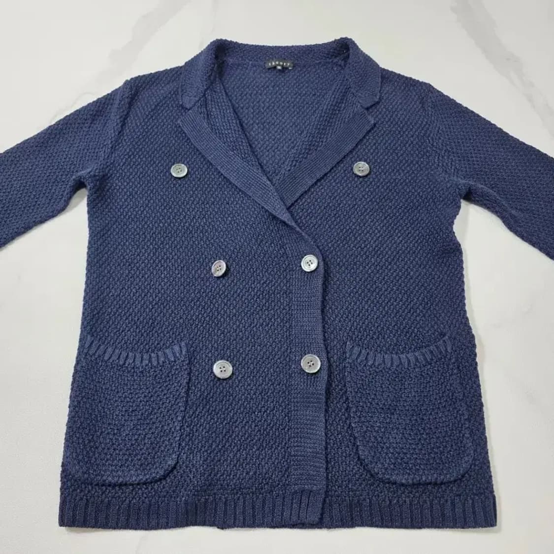 띠어리 더블 버튼 니트 자켓 네이비 36 상품이미지7