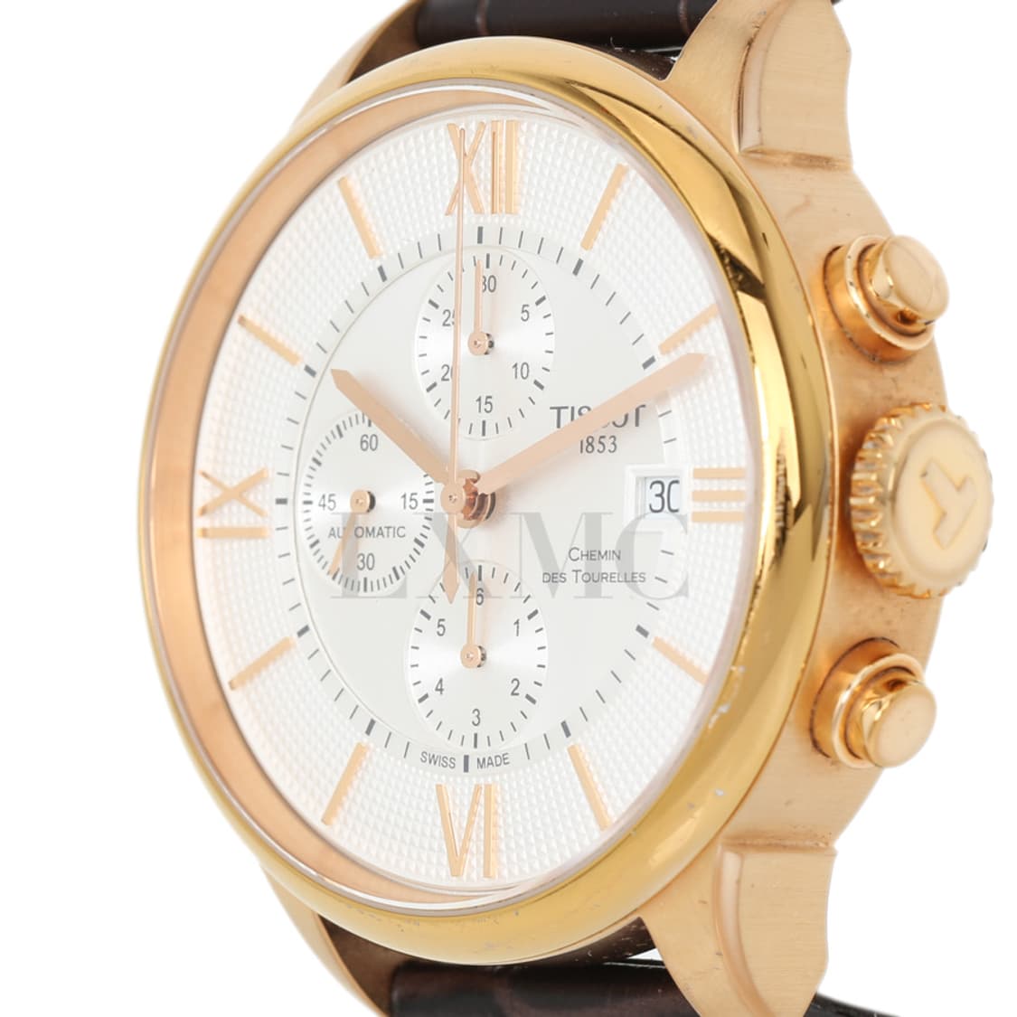 티쏘 슈망 데 뚜렐 크로노그래프 금장 워치 가죽시계 T099427A 상품이미지5