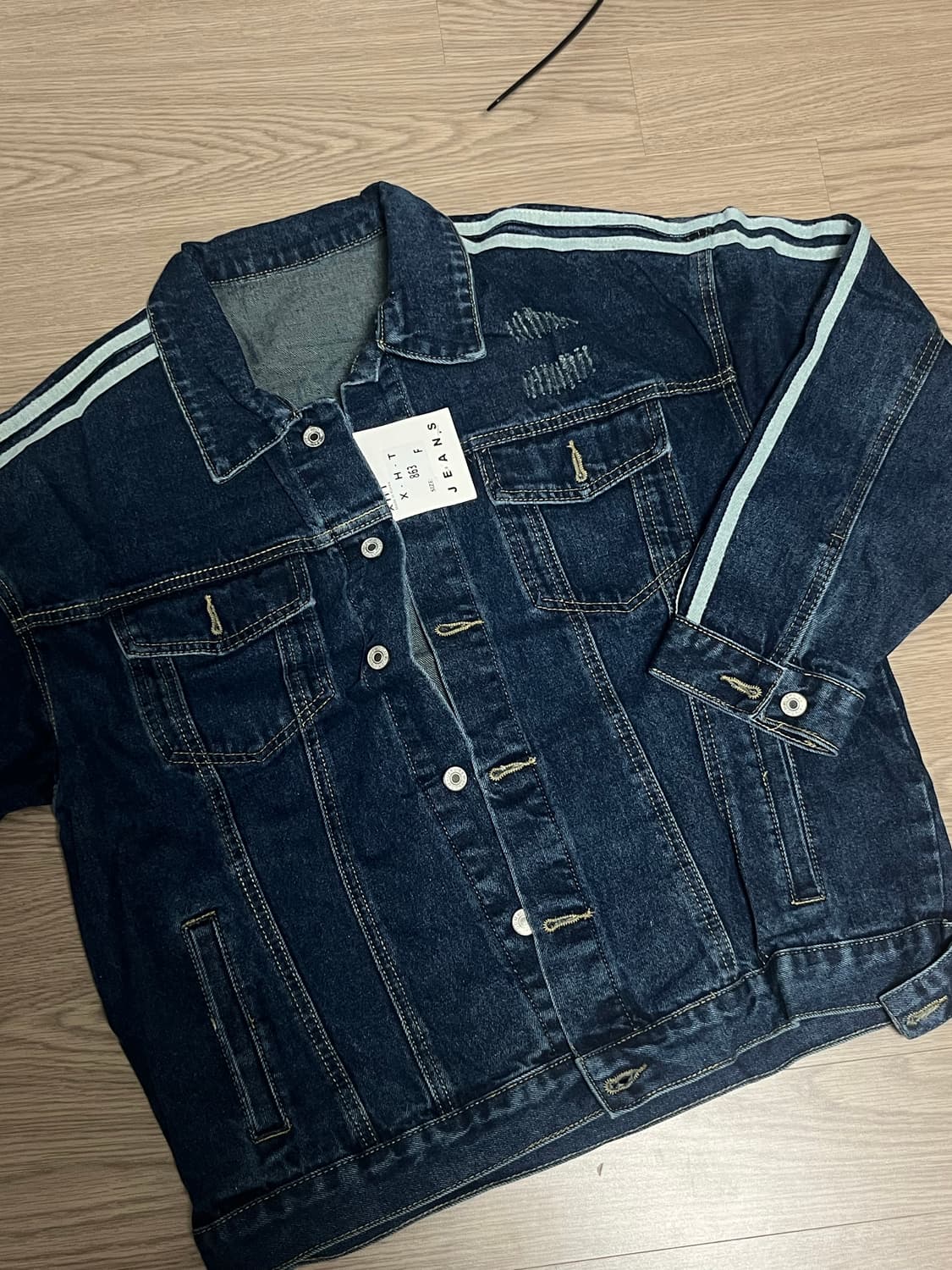 [새상품] 삼선 빈티지 데님 청자켓 상품이미지1