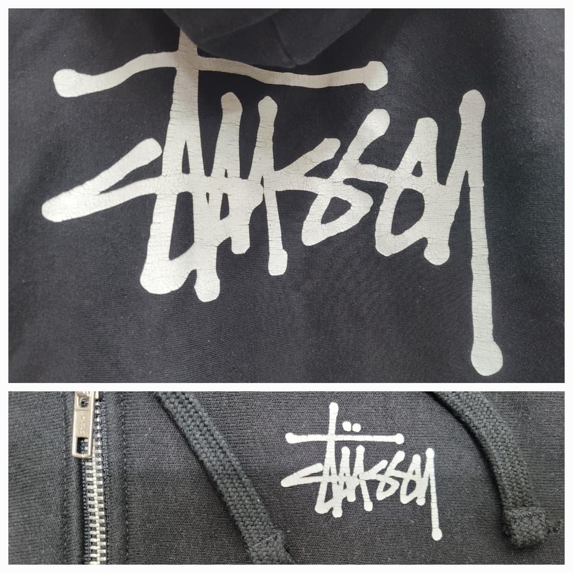 STUSSY 23SS 스투시 기모 후드 집업 / 남 XL 블랙  상품이미지6
