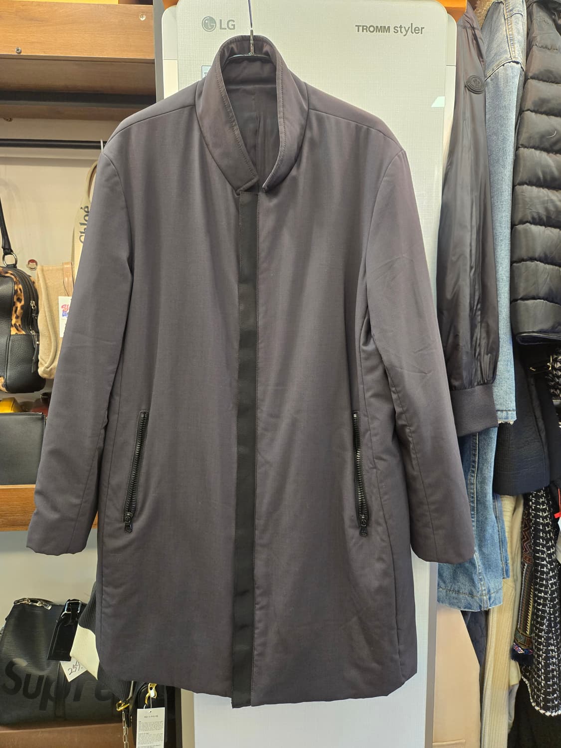 솔리드 옴므 (SOLID HOMME) 히든 버튼 스탠드넥 코트/자켓  상품이미지1