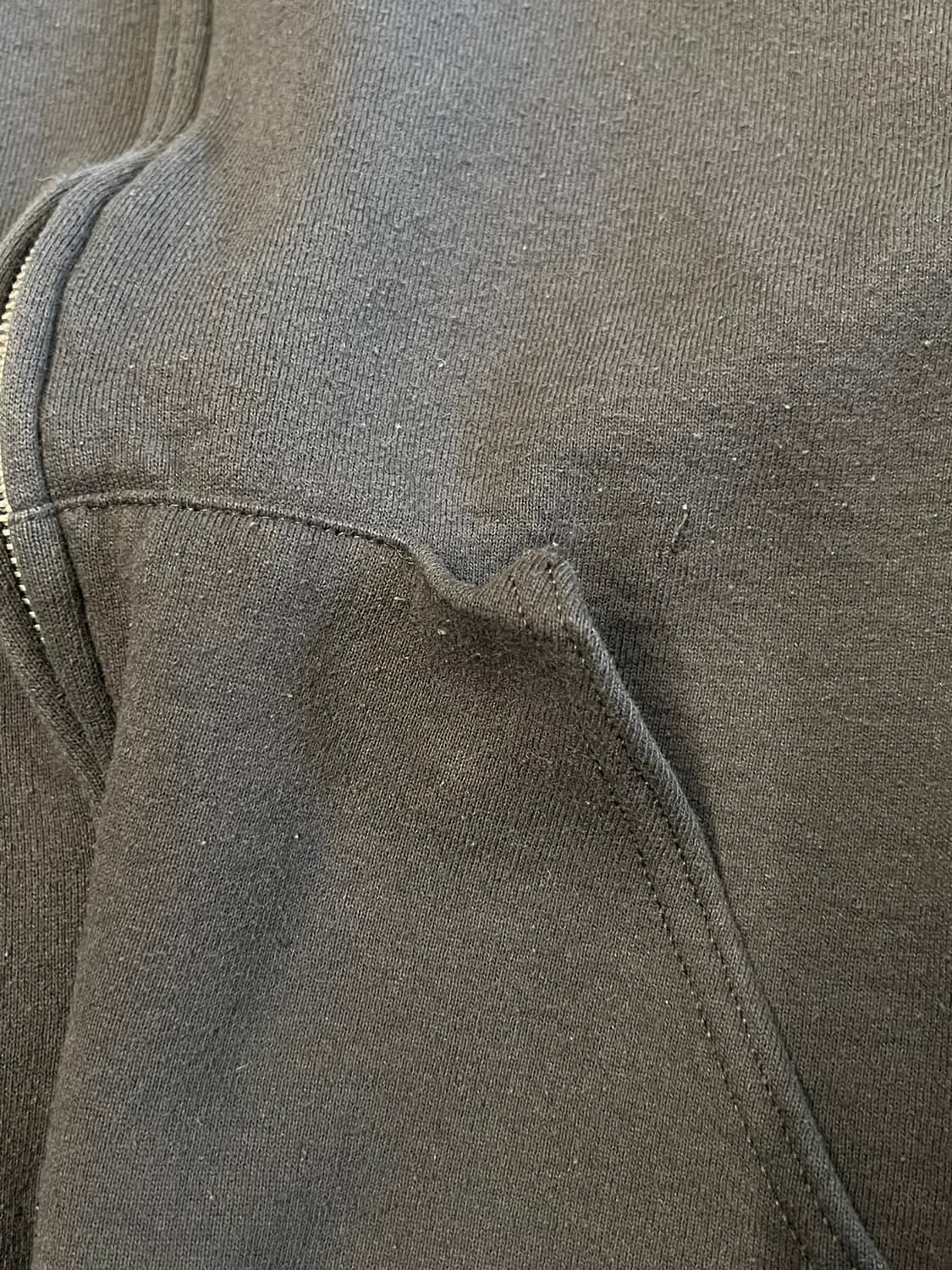 00's [2XL] Russell Athletic 블랭크 후드 집업 블랙 상품이미지8