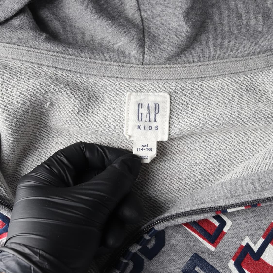 GAP 성조기 아치로고 기모 후드 집업 그레이 XXL 14-16 상품이미지6