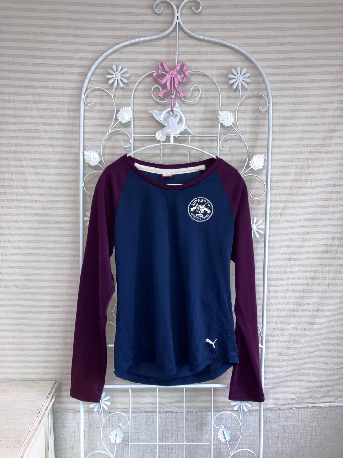 jpn vintage 푸마 퍼플 네이비 롱슬리브 y2k 스트릿 갸루 펑키 상품이미지1