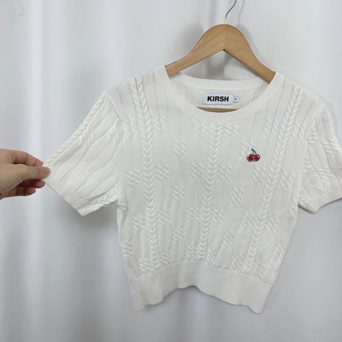 키르시 여자 니트 반팔티 화이트 2 (44-55추천) 상품이미지5