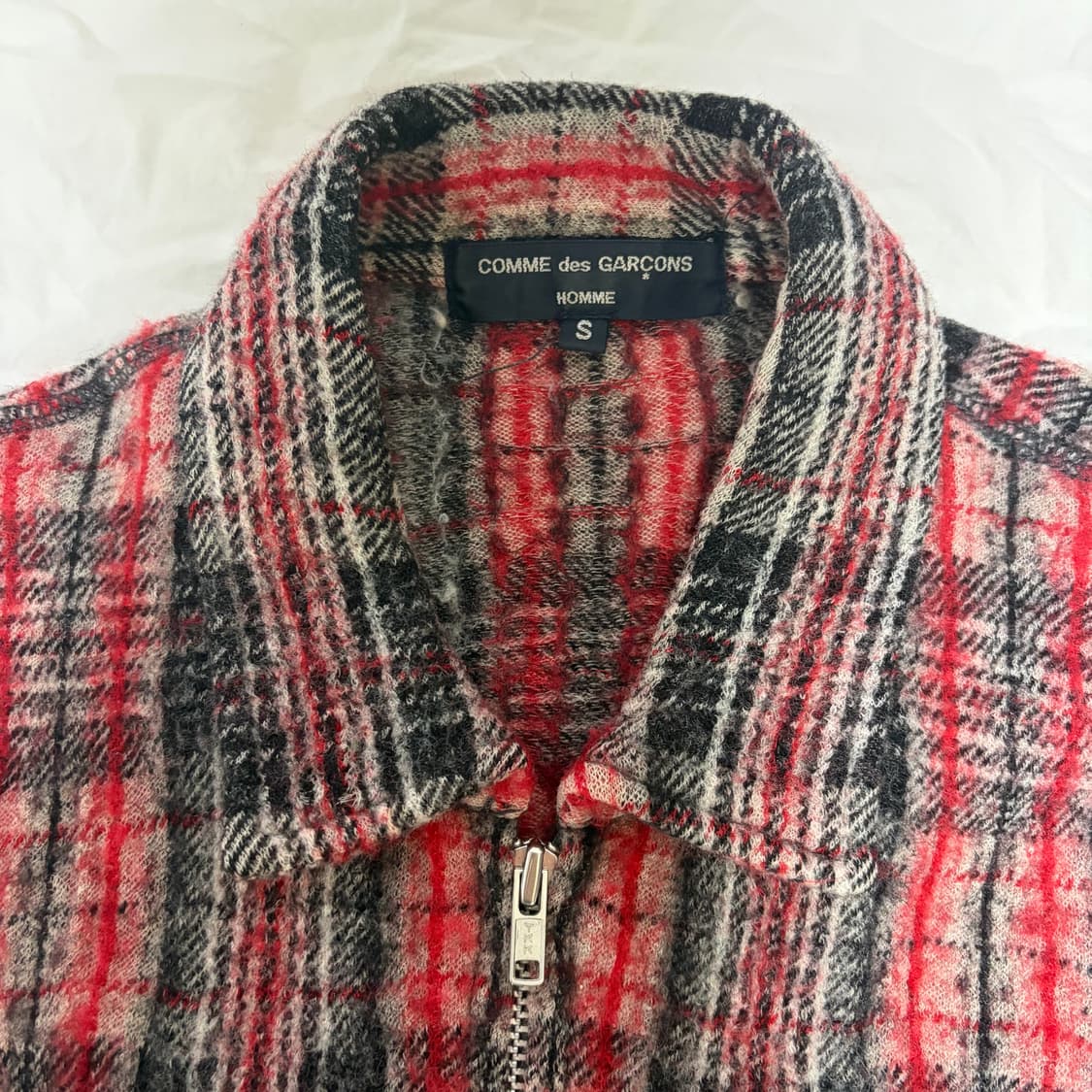 꼼데가르송 옴므 레드 체크 집업 상품이미지4