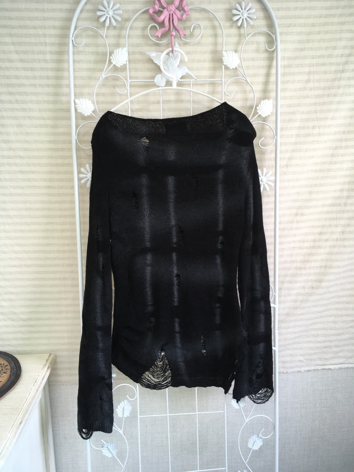 jpn vintage 블랙 워싱 데미지 니트 y2k 스트릿 갸루 펑키 상품이미지2