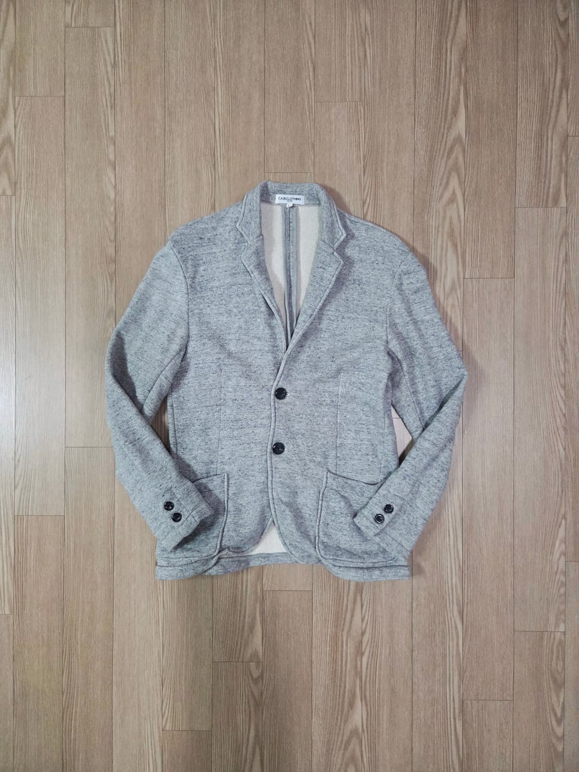 캐브 클로딩 멜란지 그레이 코튼 블레이져 재킷 상품이미지1